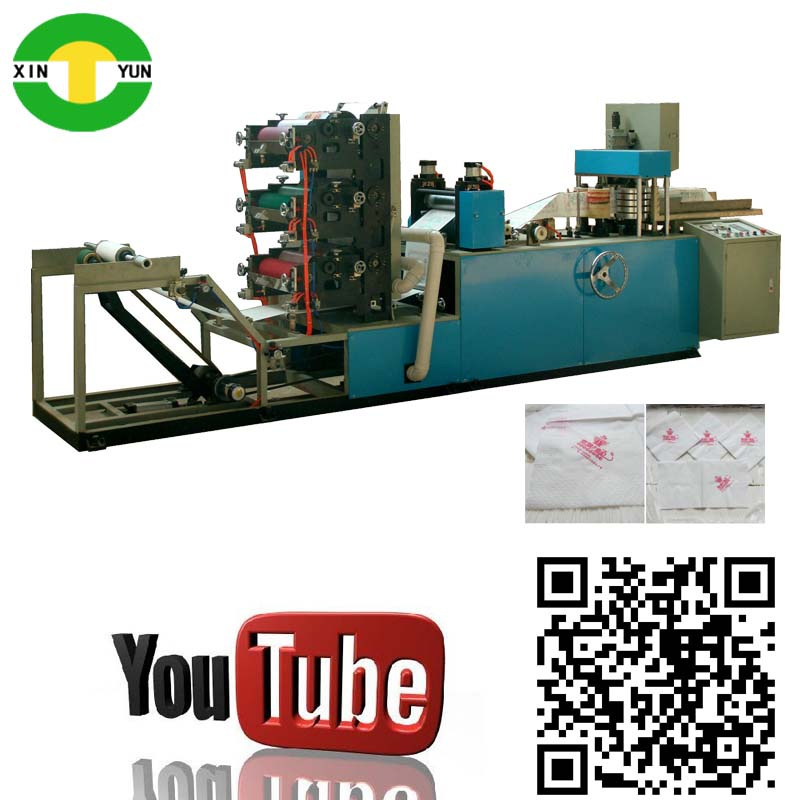 3 Colors Printing 1/4 Folding Serviette Machine, Serviette Tissue Printing Machine