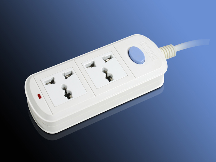 1 Gang 1 Way Switch & 2 Gang Multifuction Extension Socket