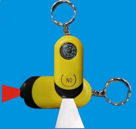 ABS Mini LED Keychain Torch with Compass (3001)