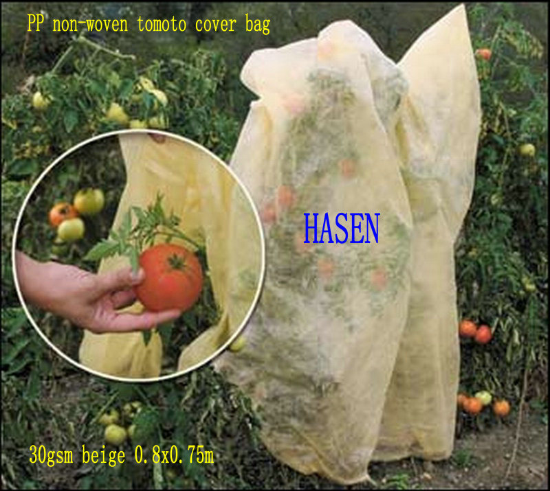 PP Spunbond Non-Woven Fabric with Anti-UV Products for Garden and Agriculture, Plant Cover, Weed Control- Tomato Cover Bag 30GSM 0.8x1.2m