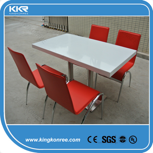 Hotel Furniture Pure White Stone Table with Chair