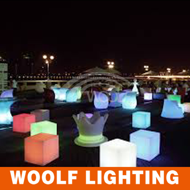 Color Changing Lighted LED Cube Chair Outdoor Seating
