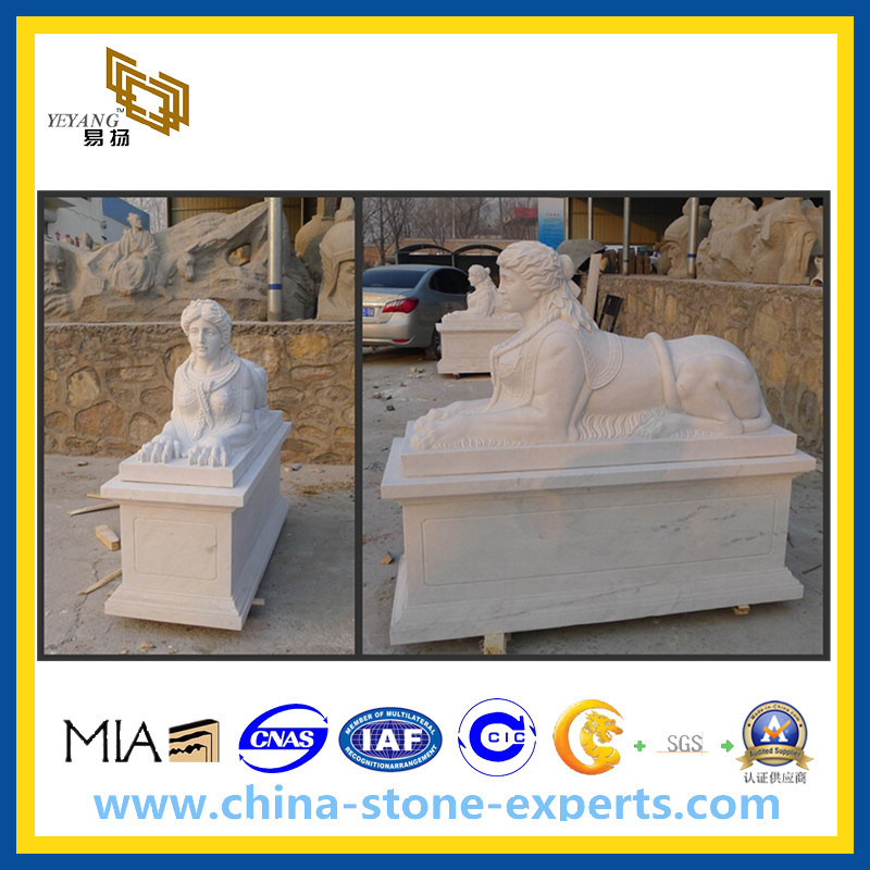 White Polished Marble Stone Sculpture for Garden