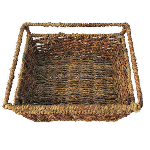 Straw and Metal Basket (BKB0125)
