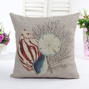 Fashion Cotton Linen Blending Cushion Transfer Printed Coastal Pillow (LCL04-515)