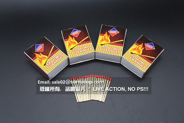 African Use Best Quality Advertising Promotional Friction Household Fire Starter Colored Head Wax Wooden Firelighter Matchsticks Long Fireplace Matches in Box