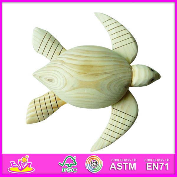2014 New Kids 3D DIY Face Paint Toys, Turtle Style Child Wooden Face Paint Toys, Educational Baby Face Wooden Paint Toys W03A023