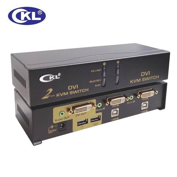 Metal Case 2port DVI Kvm Switch Without Cable