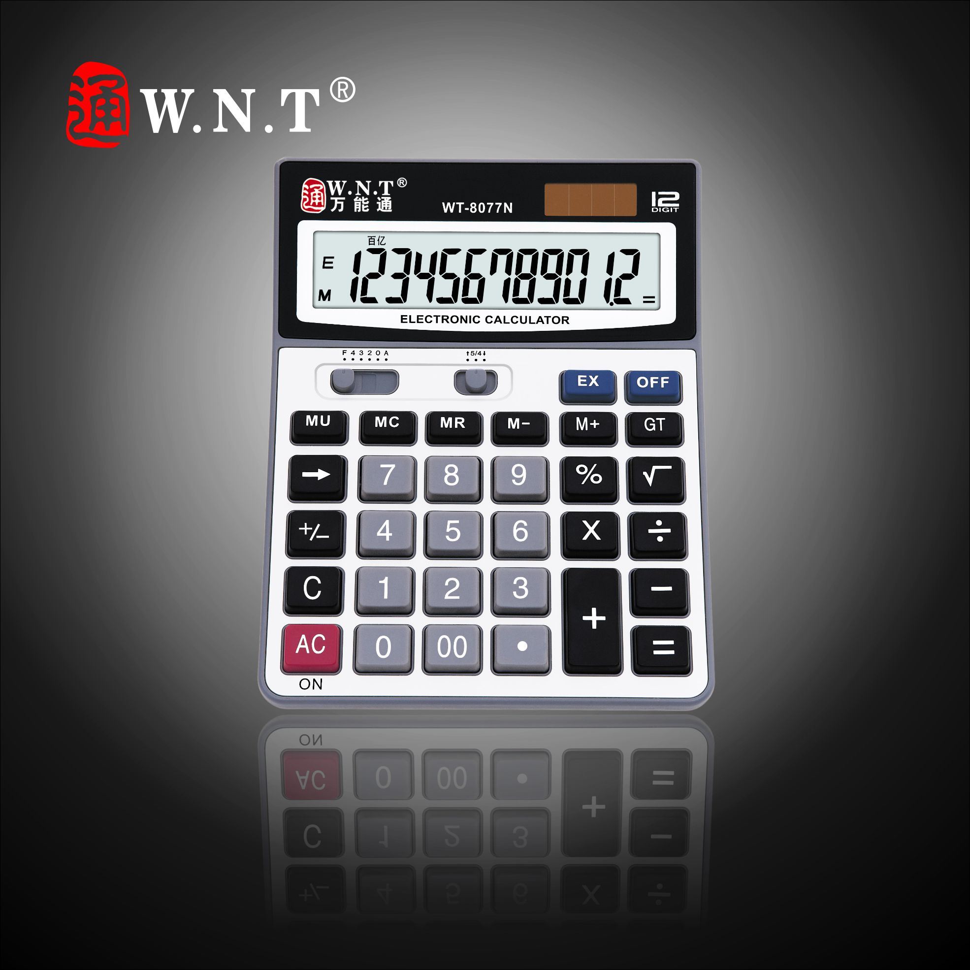 12 Digits Dual Solar Power Desktop Finance Calculator with Business, Sales or Office