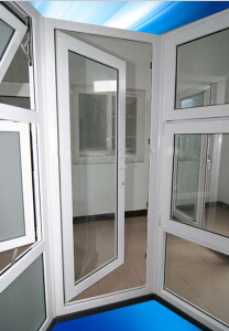 PVC Casement Door with Double Glass