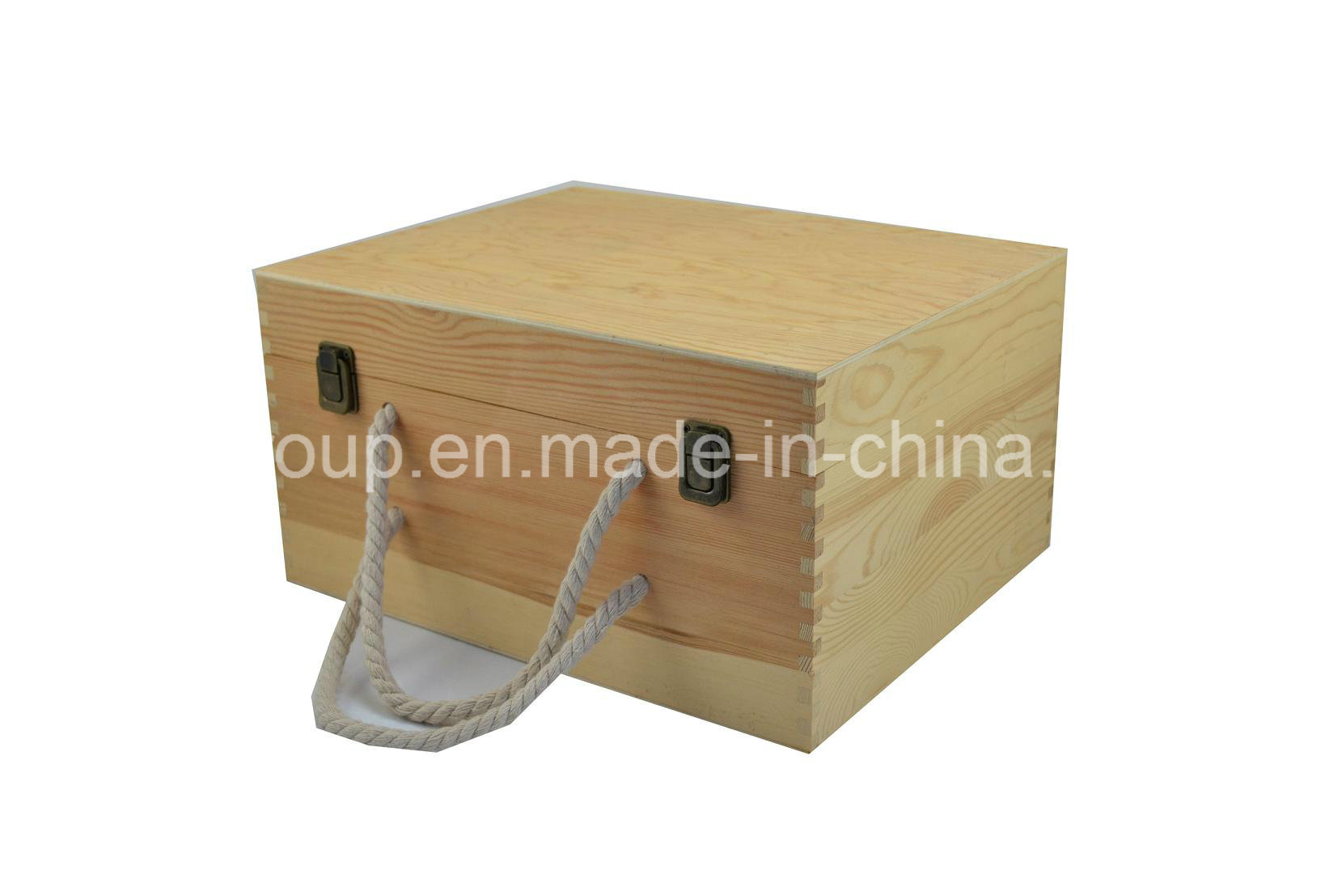 Customized Pinewood Six-Bottle Wooden Wine Box