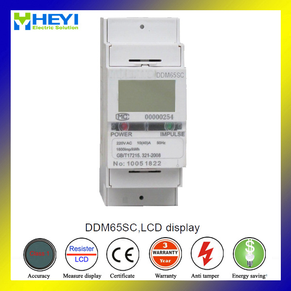 Single Phase DIN Rail Electric Meter 2 Pole Kwh Meter with Two Wire LCD Display with RS485 Communication Energy Meter
