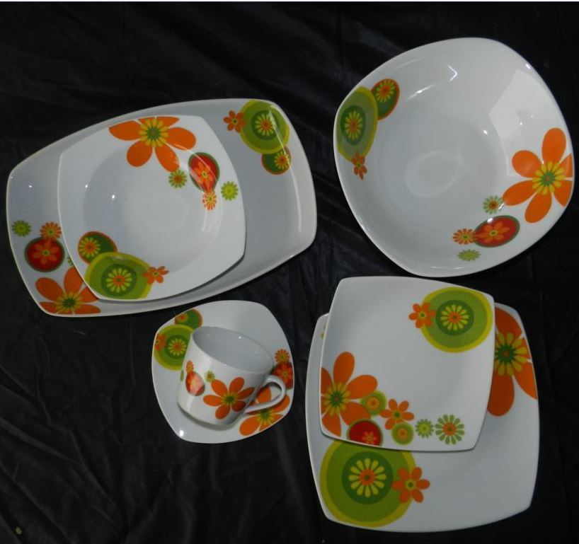 Dinner Fish Plate, Salad Bowl, Cup and Saucer Tableware Set