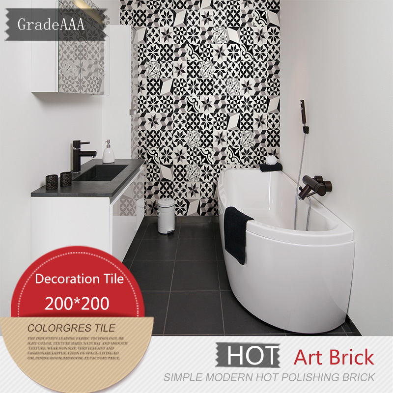 New Decoration/ Balck and White/Glazed Ceramic Porcelain Floor Tile200*200mm