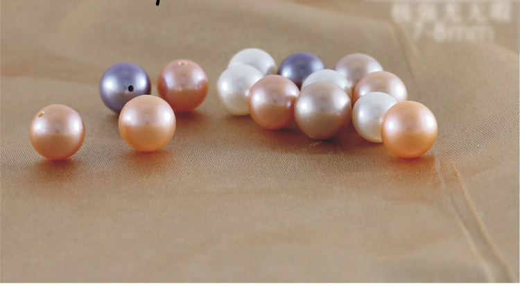 7-8mm Perfectly Round Loose Pearl with Hole (KL0101)