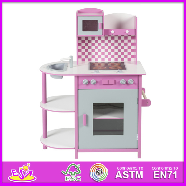 2014 Kids Toy Wooden Klitchen Cookin Set, Play Wooden Toy Kitchen for Children, Hot Sale Cute Wooden Toy Kitchen for Baby W10c074b