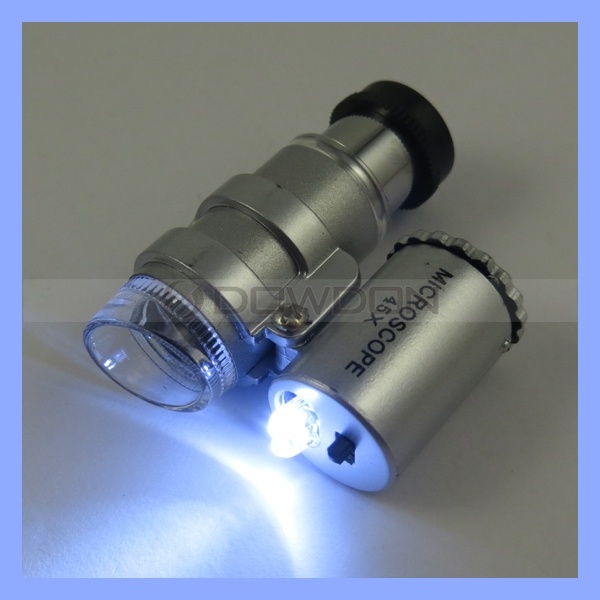 Mini Portable LED 45X 60X Microscopes Prices Black Leather Bag