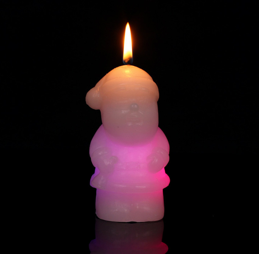 Christmas Gift Holiday Decoration Santa Claus Wax LED Candle