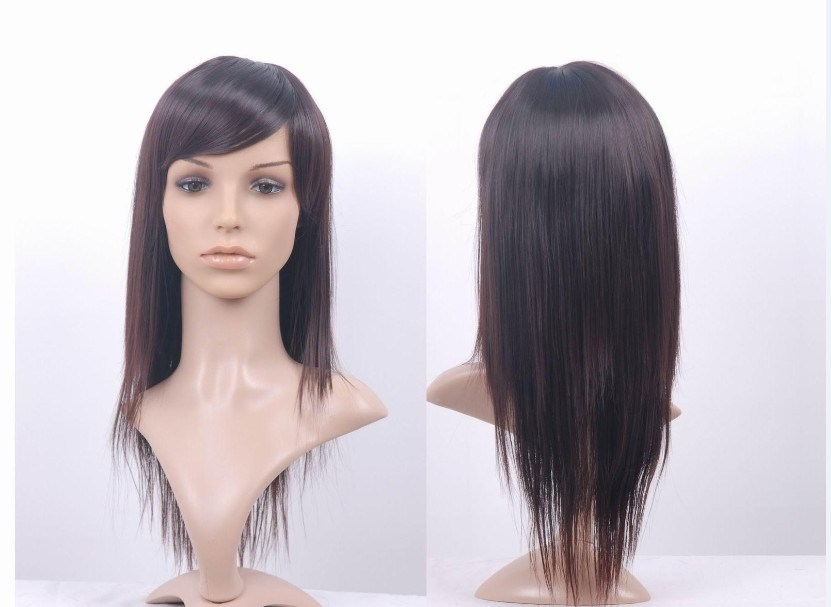 Synthetic Fiber Long Straight Woman Black Wig