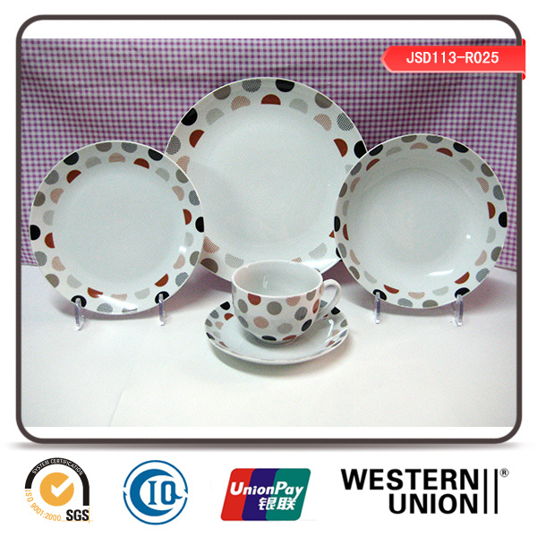 Hot Sell 20PCS Porcelain Tableware in Round Shape