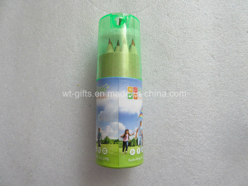 Promotion Color Sharpner with Color Pencil Set in Paper Tube