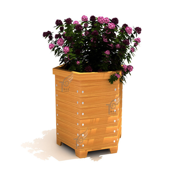 PS Plastic Wood Flower Box for Plant Flower in Park/Garden (TEL0393)