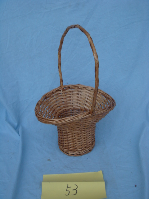 Wicker Flower Basket with Handle