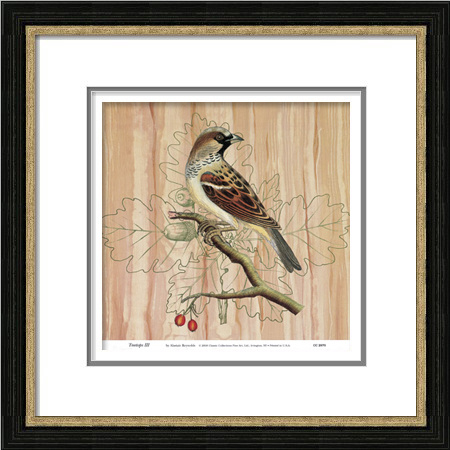 Hand-Painted Abstract Oil Painting with PS Frame for Bird Image