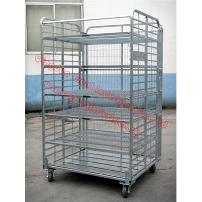 Tc4843, Foldable Roll Container, Foldable Trolley, Danishe Trolley, Display Flower Trolley, Plant Trolley, Flower Display Trolley,