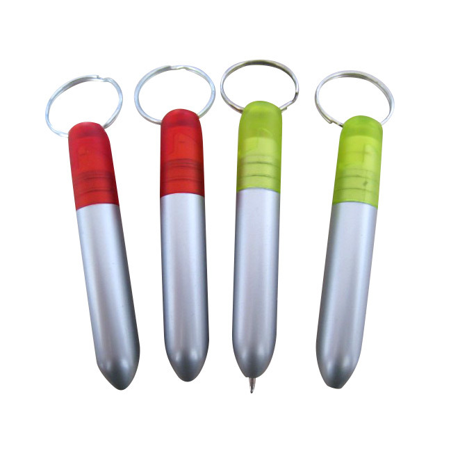 Promotion Gifts Office Plastic Ball Pen with Keyring