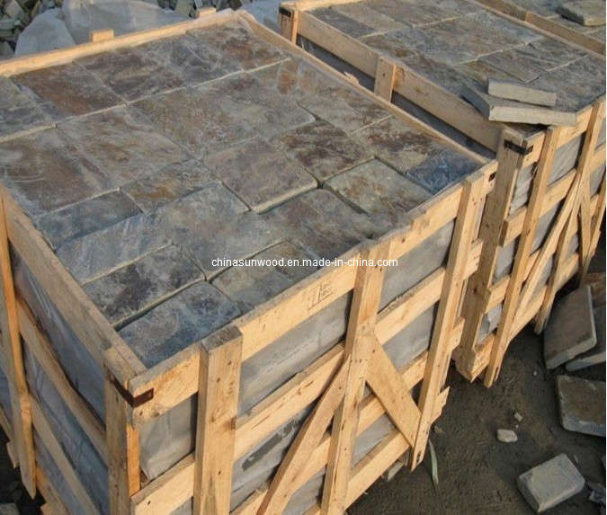 Rusty Black Slate Paving Stone, Multicolor Slate