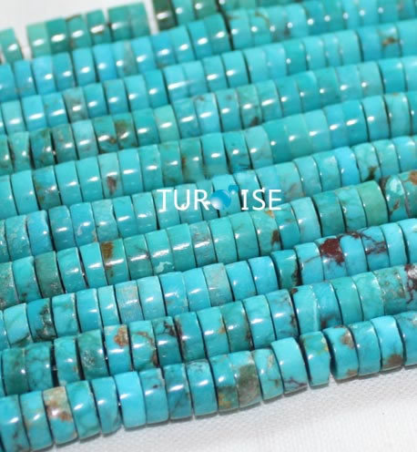 100% Natural Turquoise Heishi Beads Jewelry