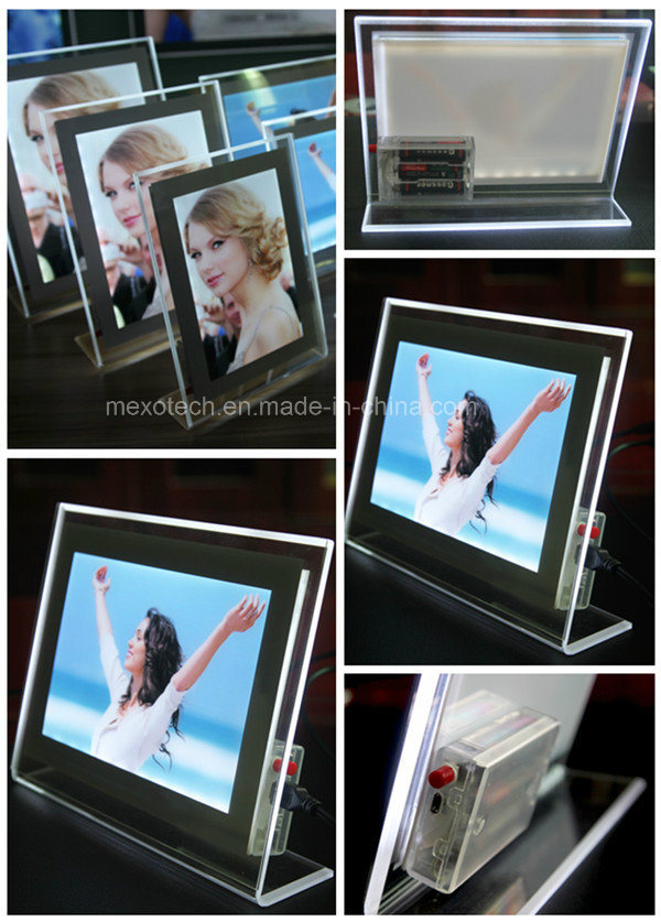 Magnetic Open Change Picture Acrylic Photo Frame LED Light Box