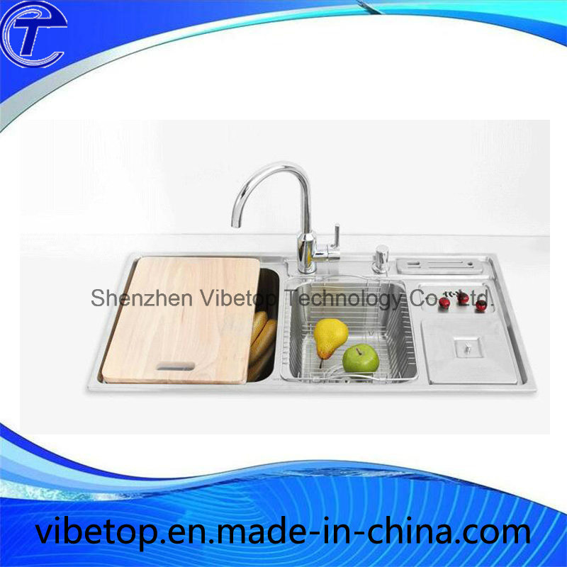 Modern Stainless Steel Kitchen Sink with Drain Board