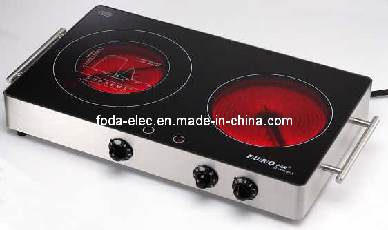 Metal Shell Table-Top Knob-Type Portable Double Infrared Cooker/Hilight/Hi-Light/Not Induction Stove/Ceramic Cooker