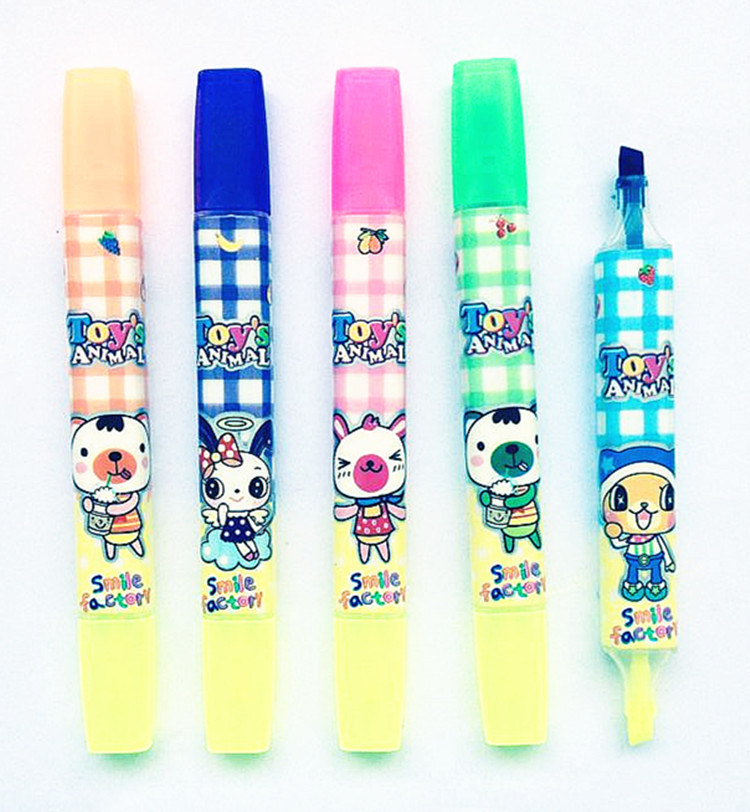 New Product Good Quality Multi Colored Double Ended Highlighter Pen