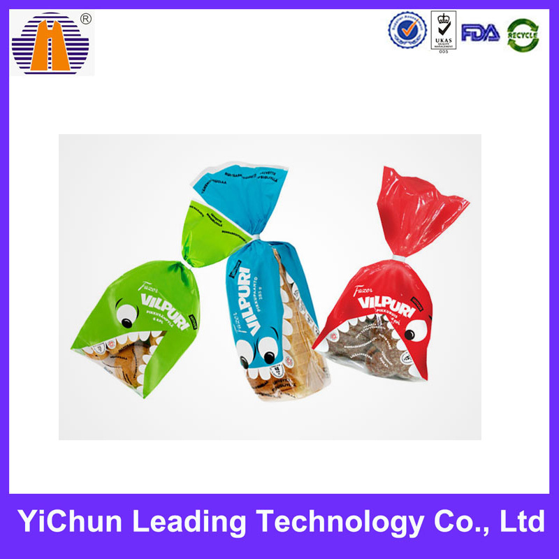 Customized Cartoon Printed Windowed Plastic Cookie Packaging Bag