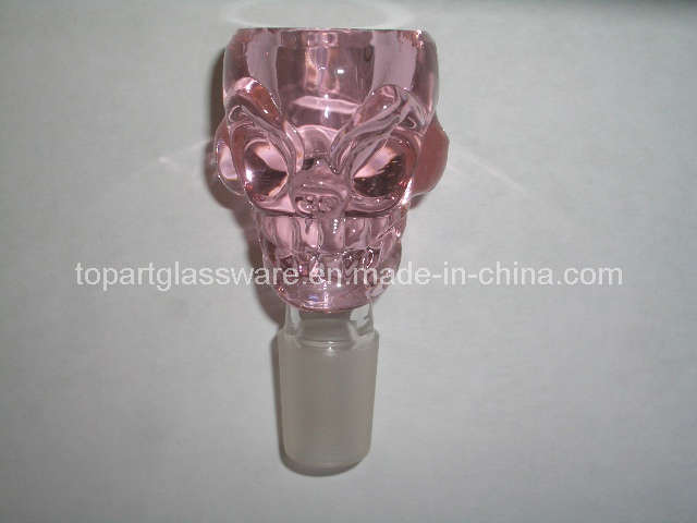 Pink Glass Skull, Glass Smoking Plug for Water Pipe Accessories