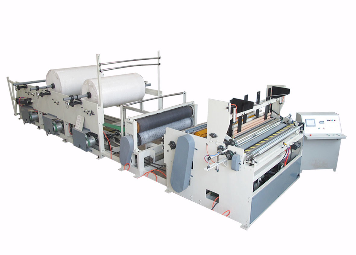 Toilet Paper Rewinding Machine with PLC Controller and Touch Screen Operation