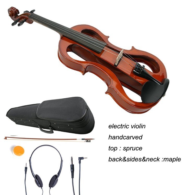 Electric Violin with Dyed-Black Wood Accessories for Student