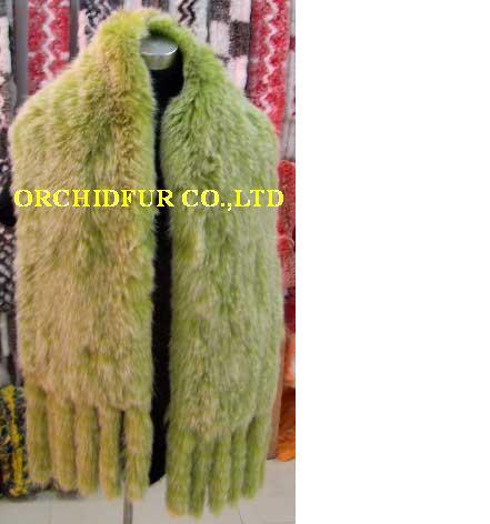 Rabbit Fur Knitted Scarf (OFS231)