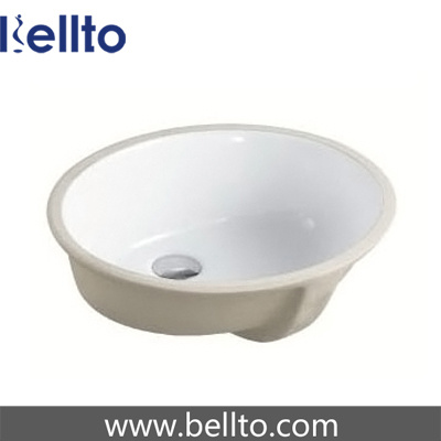 Oval Under Mount Bathroom Sink with Granite Vanity Top (206)