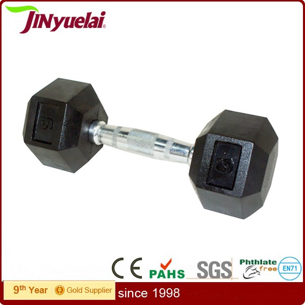 Fitness Hexagonal Rubber Encased Hex Dumbbell