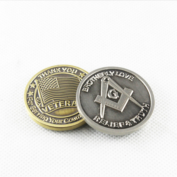 Souvenir Use and Painted Technique Masonic Metal Coin