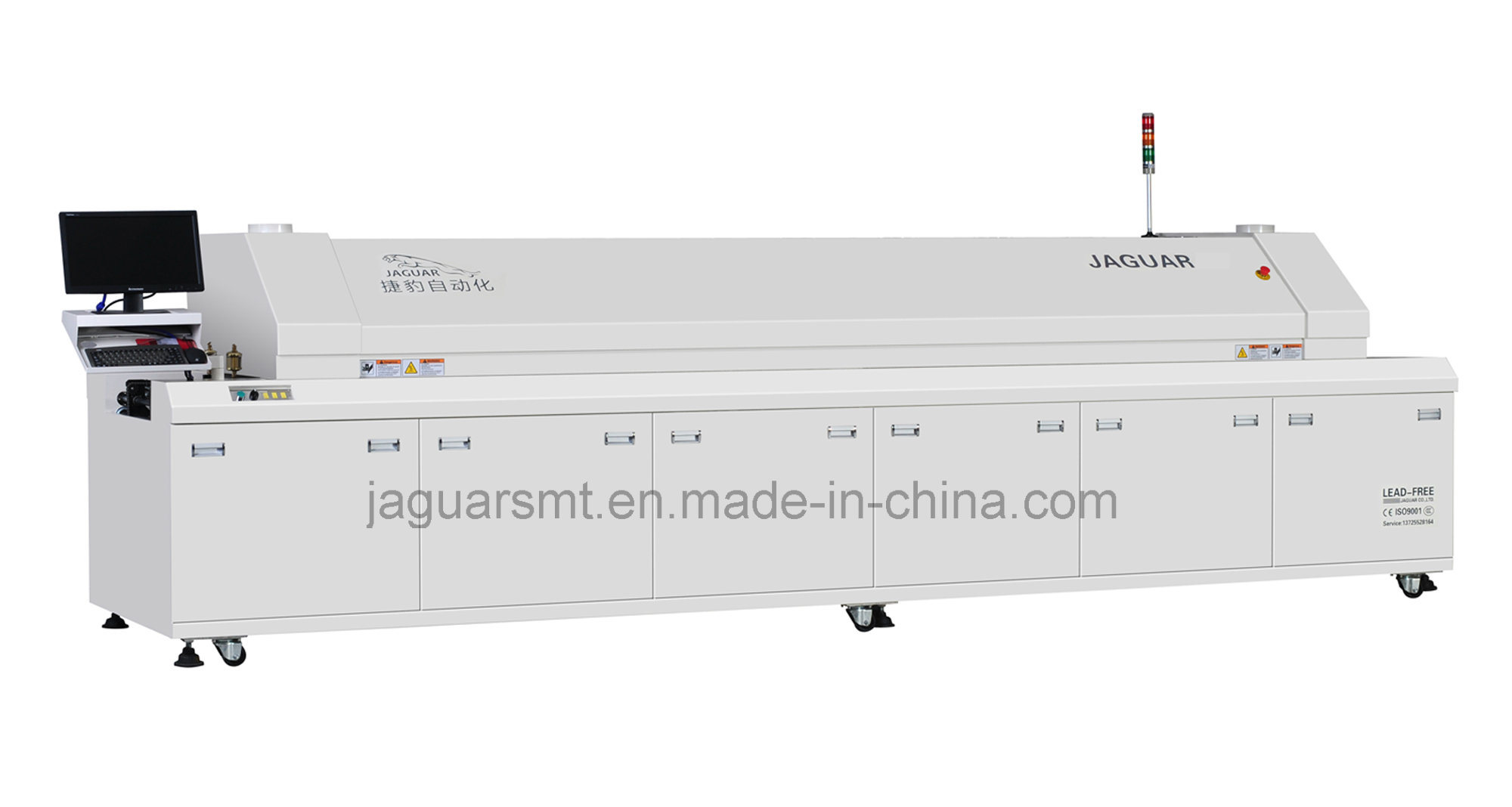 Jaguar 8 Zones Hot Air Lead-Free Reflow Solder Oven