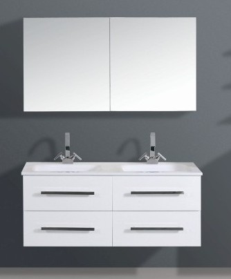 Lacquer Double Basin Bathroom Vanity