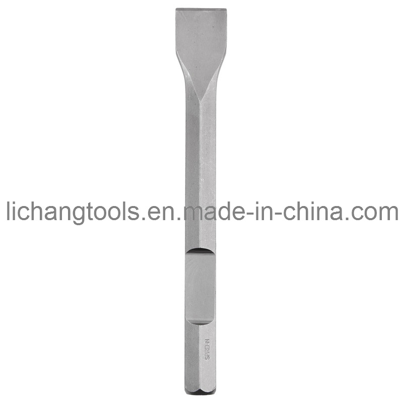 Power Tool Chisel with a Gap on Shank and Flat Head