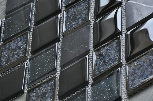 2015 Stylish Diamond Ice Ceramic Glass Mosaic Tile with Crackle (OYT-S01)