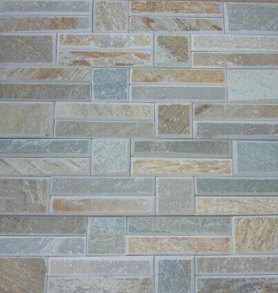 Best-Selling Chinese Cheap Cultured Stone Wall Tile, Yellow Slate Wall Cladding, Ledge Stone