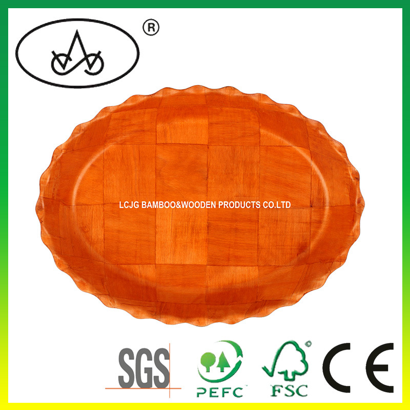 Bamboo Plate for Serving/ Hotel/Restaurant/ Food/ Candy/ Salad/Cookies/ Potato Chips/Snack/Fruit/Dish/Fruit/Bowl/ Salad/ Souvenir/ Storage/Tableware( LC-836b